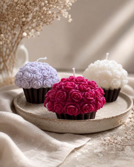Το αρωματικό κερί σόγιας cupcake με τριαντάφυλλα είναι μια ιδιαίτερη χειροποίητη δημιουργία που ξεχωρίζει με την πρώτη ματιά. Το σχέδιό του συνδυάζει τη γλυκιά αισθητική ενός cupcake με την κομψότητα των τριαντάφυλλων, δημιουργώντας ένα αρωματικό δώρο που είναι ταυτόχρονα διακοσμητικό και ξεχωριστό. Είναι ιδανικό για δασκάλα, δάσκαλο, γιορτές, γενέθλια ή οποιαδήποτε στιγμή θέλετε να προσφέρετε κάτι όμορφο και προσεγμένο.